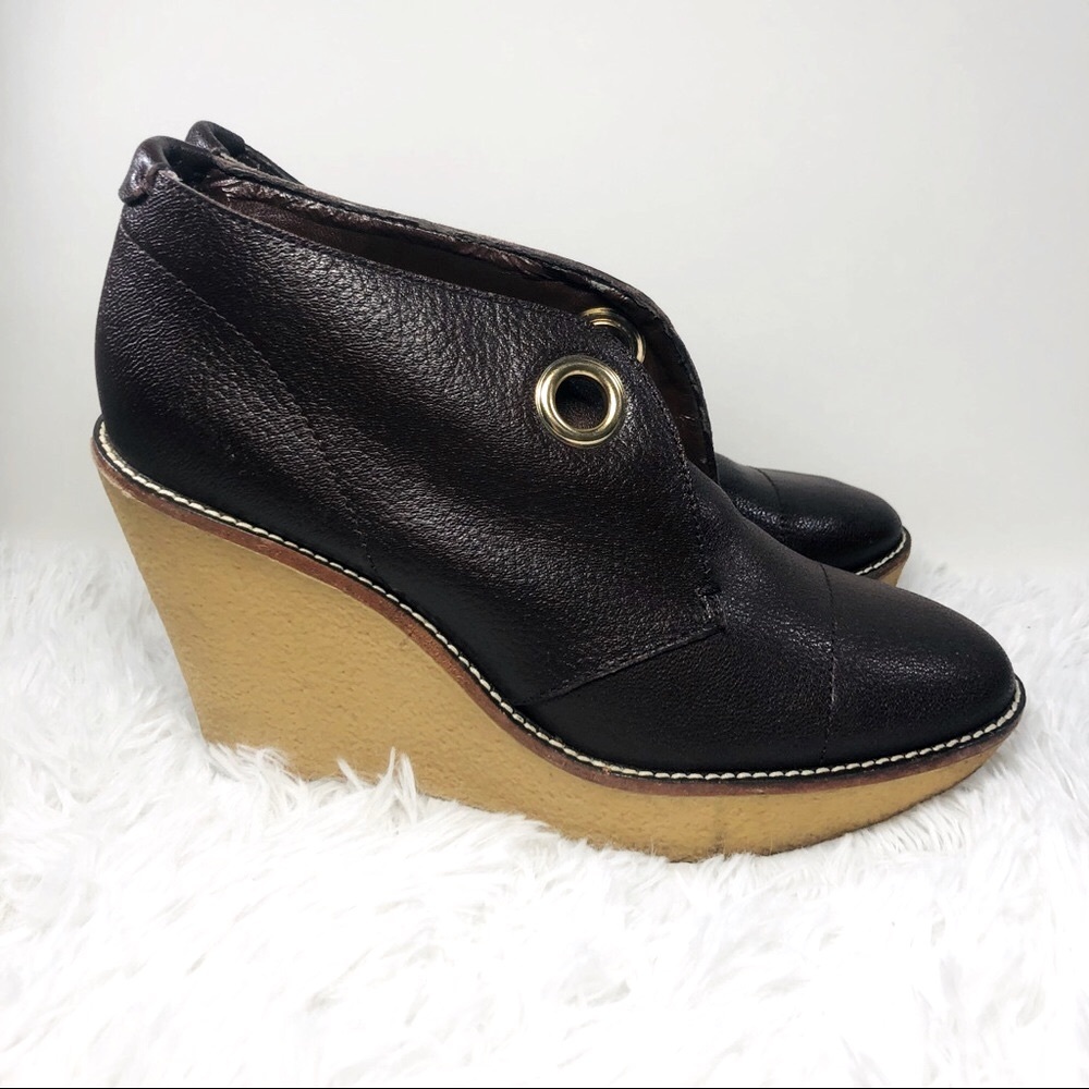 Vintage Maroon Women’s Wedge Boots Size 8